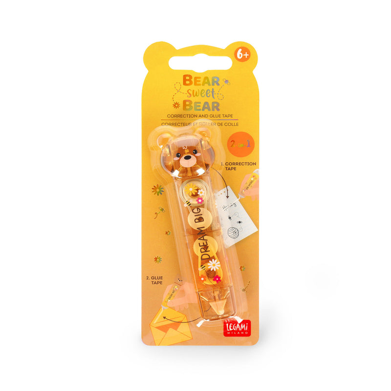 Bear Sweet Bear Correttore e Colla a Nastro 2-in-1 - Teddy Bear