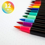Brush Markers Set 12 Pennarelli Punta Pennello - Bright Colours - Realizzandoo