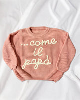 "Come il papà" - Maglioncino Bimbo/a in 100% Cotone Ricamato a Mano - Realizzandoo
