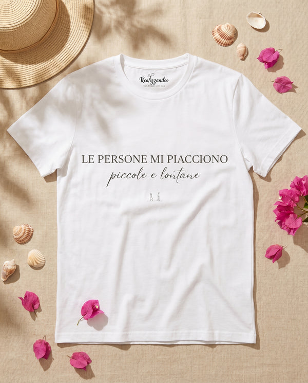 Maglietta Le persone mi piacciono piccole e lontane - T-shirt Ironica