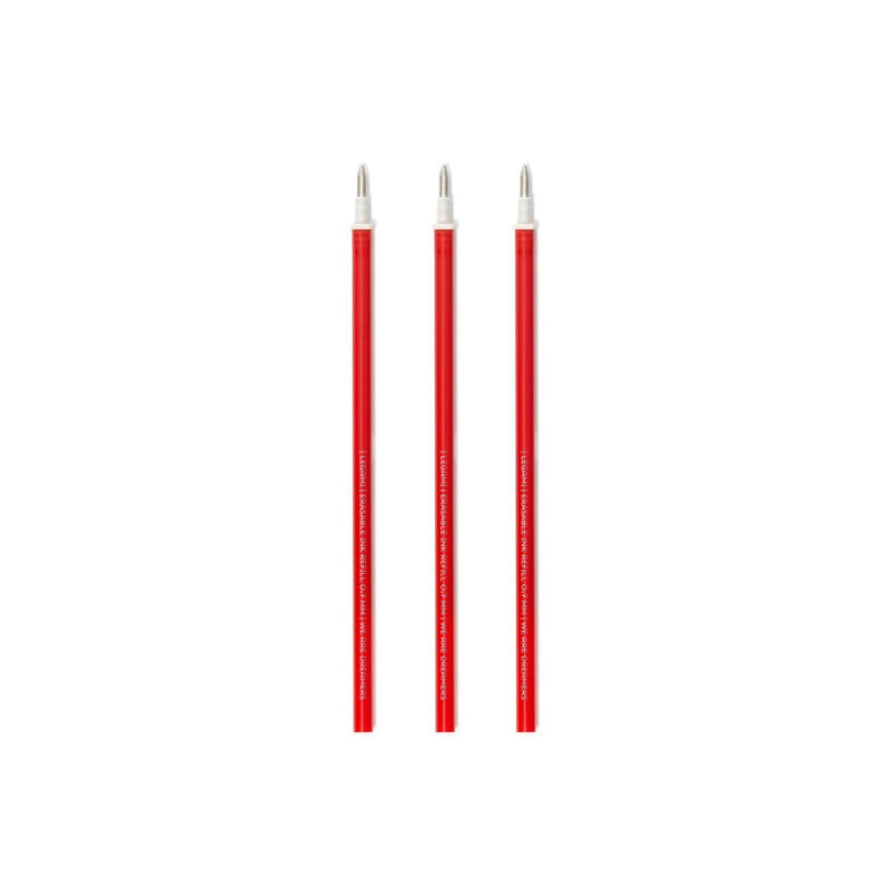 Erasable Pen Refills 3 Refill Penna Gel Cancellabile - Red - Realizzandoo