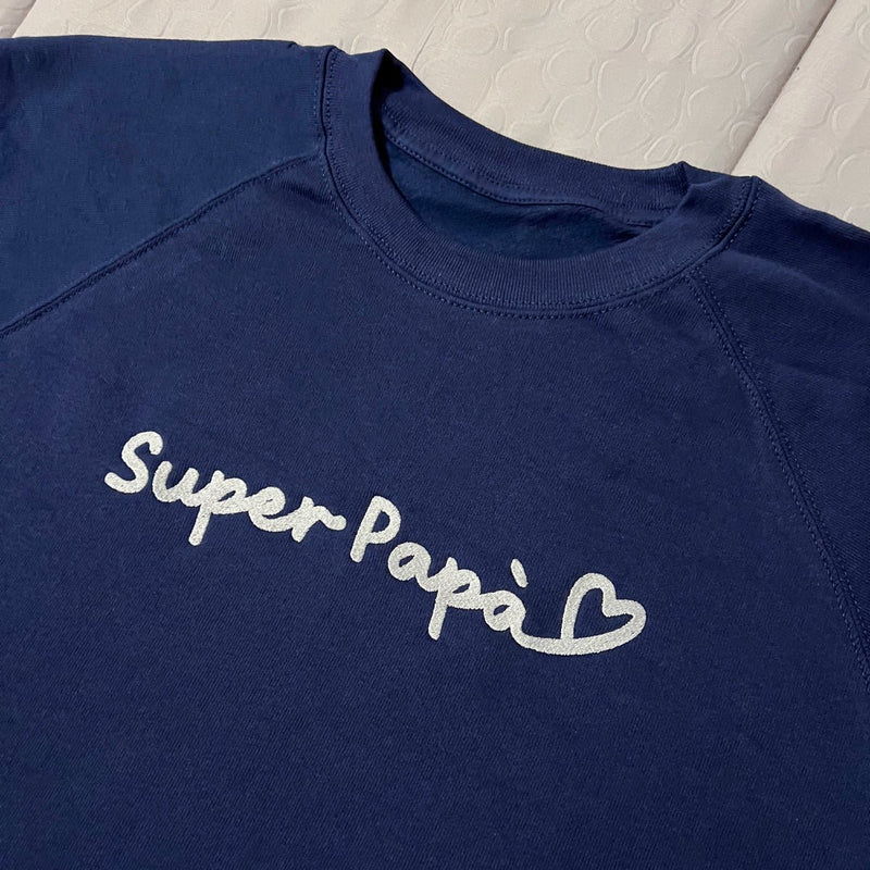 Felpa Ricamata con scritta "Super Papà" - Realizzandoo