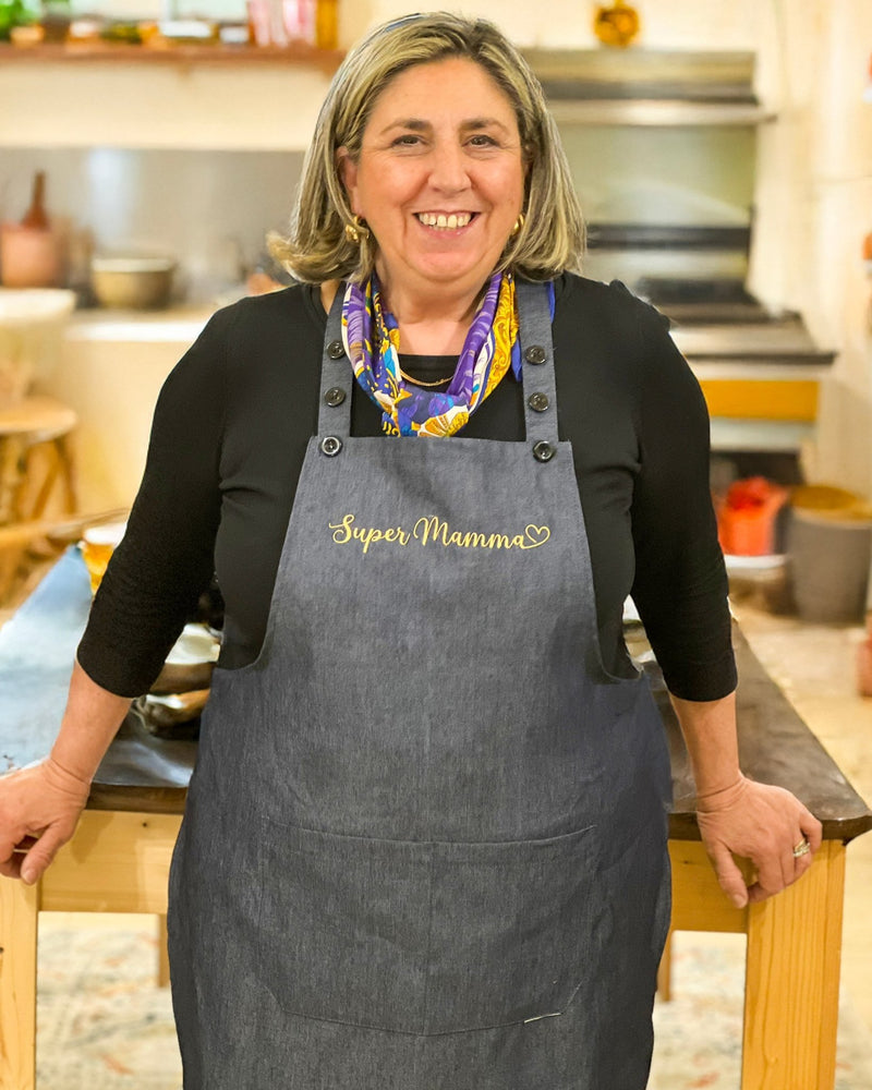 Grembiule Cucina Ricamato Festa della Mamma - Super Mamma - Realizzandoo