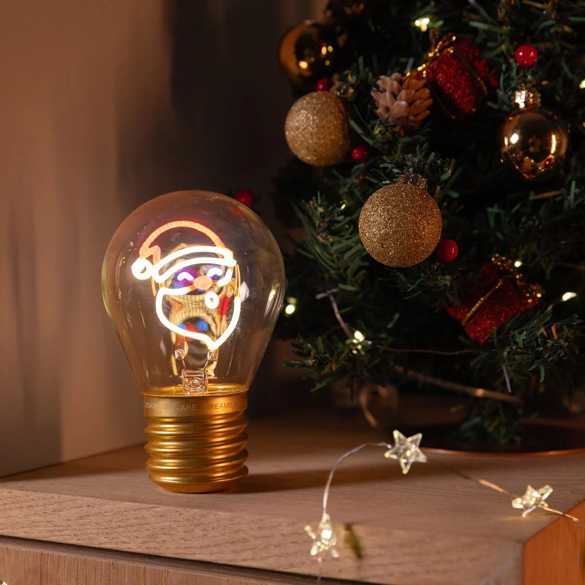 Lampada Decorativa da Tavolo a Forma di Lampadina - Santa Claus - Bulb Fiction - Realizzandoo