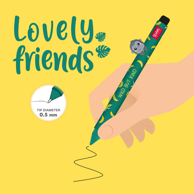 Lovely Friends Penna Gel con Animaletto - Gorilla