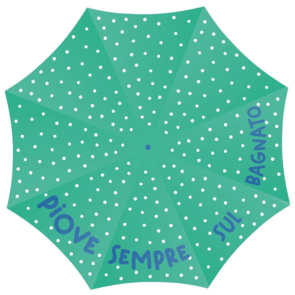 Ombrello Verde - "Piove sempre sul bagnato" - Realizzandoo