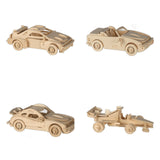Puzzle 3D in legno naturale, automobili [rlz-06-n0]