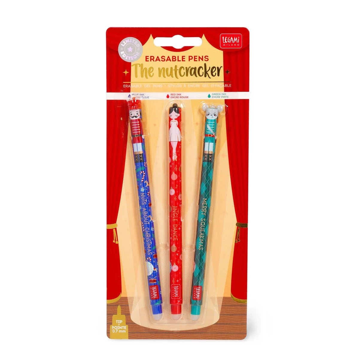 Set di 3 Penne Gel Cancellabili - The Nutcracker - Erasable Pen - Realizzandoo