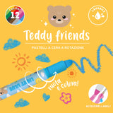 Teddy Friends Set di 12 Pastelli a Cera a Rotazione - Teddy Bear