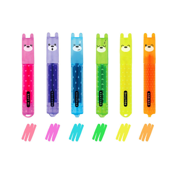Teddy'S Mood Set Di 6 Mini Evidenziatori - Teddy Bear - Realizzandoo
