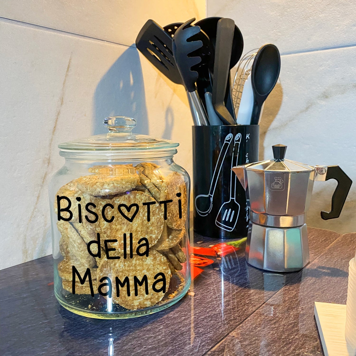 Biscottiera con scritta "Biscotti della Mamma" - Realizzandoo