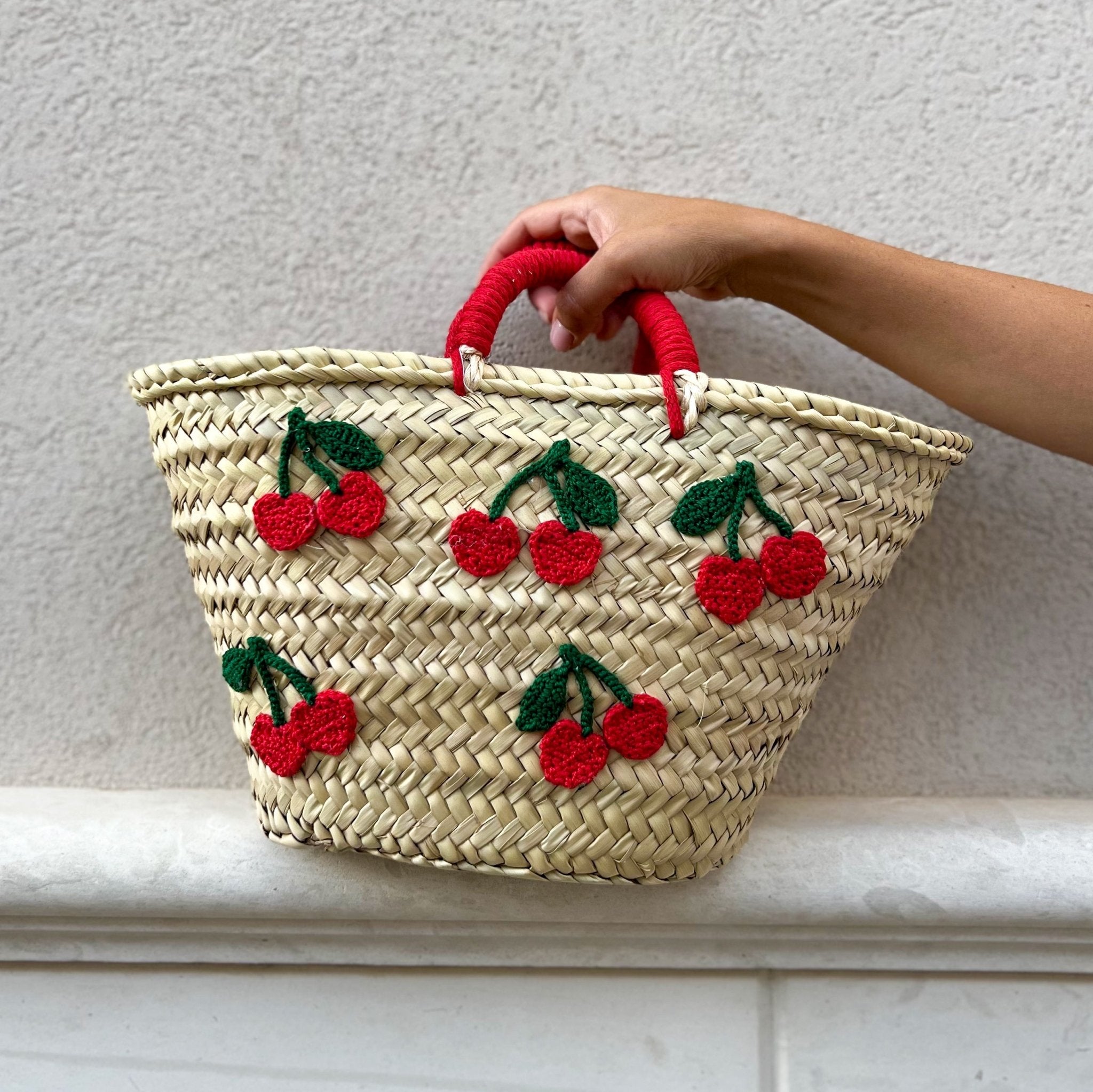 Borsa Cherries con dettagli in uncinetto - Realizzandoo