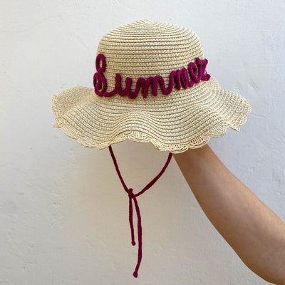 Sombrero de paja niña personalizado con nombre