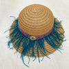 Cappello di Paglia con Frange Blu - Realizzandoo