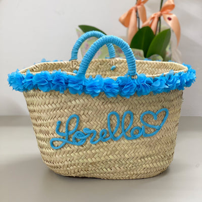 Bolso de paja personalizado con nombre o texto