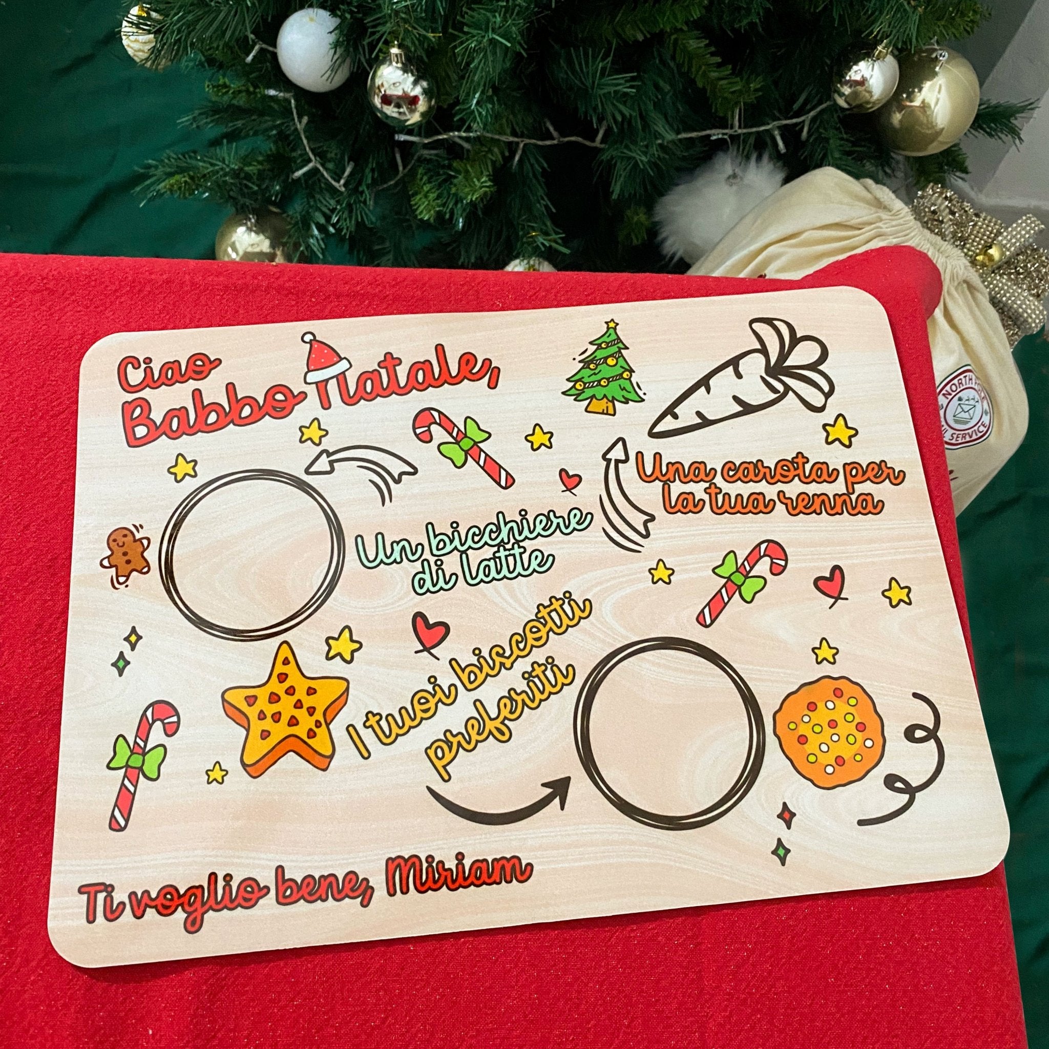 Tovaglietta Kit LATTE E BISCOTTI Di Babbo Natale - Realizzandoo